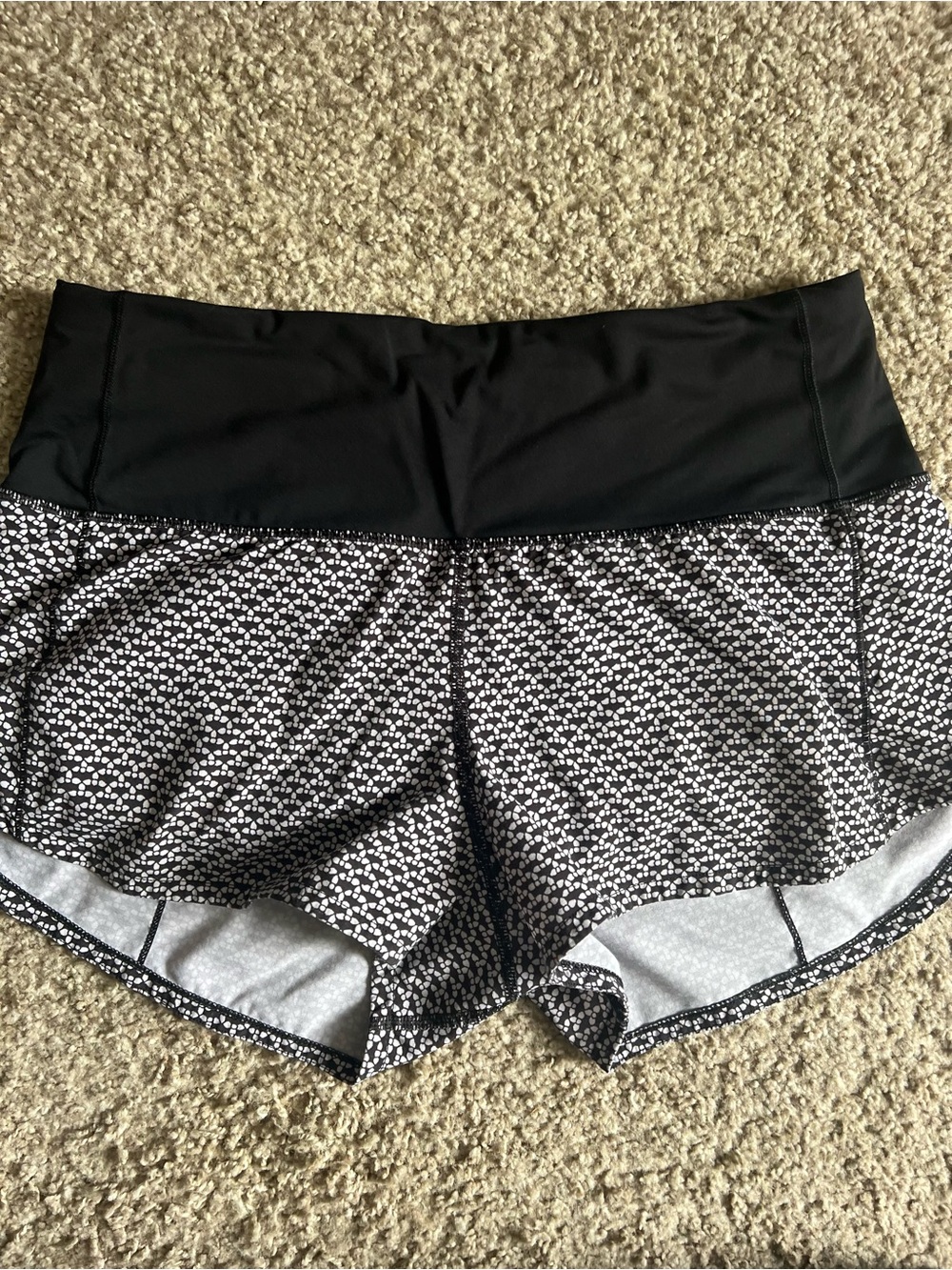 lululemon athletica Black High-Waist Printed Women’s Shorts